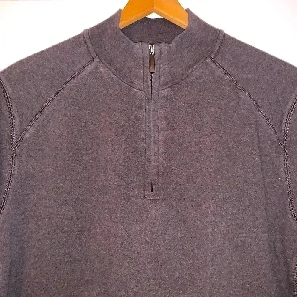 Kirkland Women’s Medium Brown Quarter Zip 100% Cotton Sweater